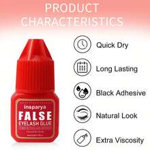 5ml/0.17oz Pegamento negro para extensiones de pestañas, secado rápido en 0.5s, duración de 6-8 semanas, resistente al agua y semi-permanente. Solo para uso profesional (no para uso personal). Los usuarios experimentados pueden tener riesgo de irritación de la piel, usar parche protector al usar. - Negro - Ver 5