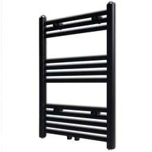 Central Heating Towel Radiator Bathroom Straight Black 500 X 764 Mm - Black - View 1