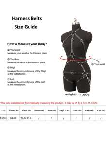 1pc Women's Sexy Full Body Leather Bondage Lingerie Gothic Hollow Out Bondage Tie Down Cage Bodysuit