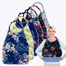 1pc Adult Bib - Elderly Meal Bib With Foldable Pocket Design, Prevent Falling Crumbs And Protect Clothing, Suitable For Dining, Elegant For Men & Women