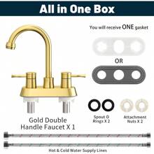 Wasser in drehenden hähnen 2, wasser im goldenen bad, wasser in der mitte, wasser in der wanne mit 3 löchern