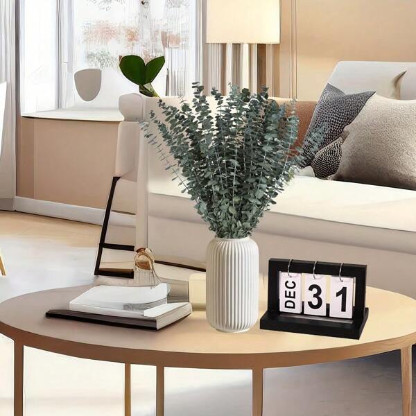 11 pièces Tiges d'eucalyptus, fleurs et feuilles bordeaux pour la décoration de la maison/mariages/douches, Grandes branches d'eucalyptus fraîches de 43,18 cm, décoration de vase de salle de bain verte, DIY