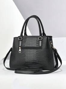 3pcs Set Elegant Crocodile Texture Fashion Handbag, Multifunctional Large Capacity Shoulder Bag, Fashionable Design With Compartments, New Stylish Women Small Square Bag Handbag Shoulder Crossbody Bag Suitable For Dating, Travel, Shopping, Gifts