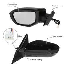 Door Mirror Assembly Power Glass Non-Heated Manual Folding 3 Pins