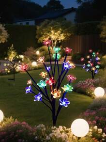 1 Stück Solar Kirschblüten-Licht, Solar Gartenbeleuchtung, 20 LED Außen-Rasenlicht, Hof-Dekoration, Garten-Landschaftsbeleuchtung