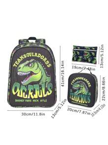 3 PiecesLightweight Printed Backpack Set, Cute Middle/High School Student Bookbag, Suitable For School Usage And Leisure Travel