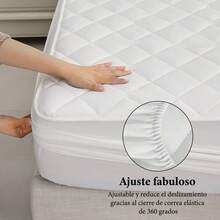 1 Pieza Cubre Colchón Impermeable de 3Capas(Sin Funda de Alohada)Protección Completa Transpirable,Antideslizante y Fácil de Lavar Ideal para Hogares y Alojamientos para Colchón Individual Matrimonial Queen King,Color Negro - Negro - Ver 5