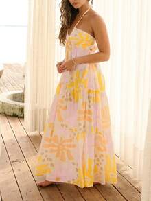 Spring And Summer Fashion Print Sling Tea Break French Beautiful Unique Seaside Holiday Dress - Multicolor - View 4