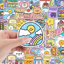 50Pcs Meme Stickers Cartoon Stickers Dessert Stickers Cute Stickers Kawaii Stickers Graffiti Stickers Food Stickers Animal Stickers Vinyl Waterproof For Laptop Phone Car Skateboard Water Bottles Scrapbooking Computer Journaling, School Supplies,Back To School