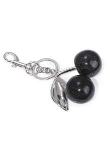 Llavero con forma de cereza multicolor, colgante de moda personalizado para bolso, llavero de cereza de alta gama para estilo gótico - Negro - Ver 4