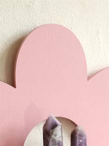 1pc Bohemian Style Cute Floating Shelf, Wooden Flower Floating Rack, Wall-Mounted Crystal Storage Rack, Minimalist Home Decor Pendant, Crystal Essential Oil Display Rack, Wall-Mounted Wooden Storage Rack, Home Decor, Birthday/Graduation Gift - Suitable For Bedroom, Living Room, Bathroom, Kitchen, Office, Home Decoration, Room Decoration, Bedroom Decoration