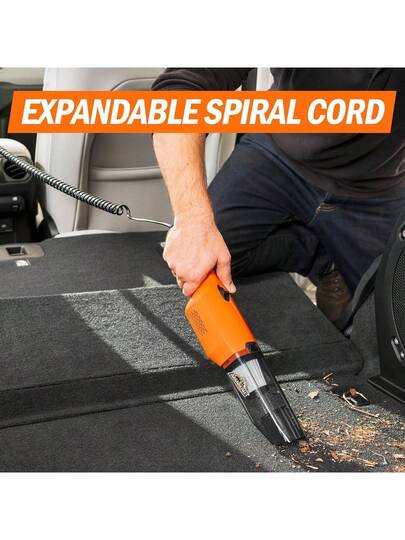 Armor All AA07V1 0901 Cordless Car Vacuum Handheld Vacuum Cleaner With Hose And Pet Brush For Car, Orange