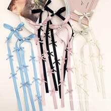 2pcs Elegant Bow Ribbon Hair Clips, Y2K Ballet Ribbon Hairpins, Sophisticated Lady Accessories Suitable For Any Occasion