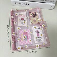 A5 6 孔雏菊活页夹封面、活页环照片收集簿套装、160 个口袋替换套、DIY 垃圾日记本、文具收纳架、学校用品、返校 - 彩色 - 查看 3