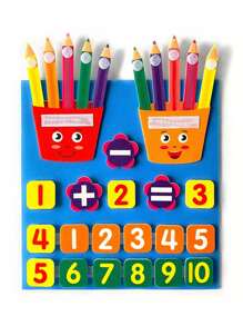 1 pieza Juguete didáctico de fieltro con números en los dedos de colores aleatorios para enseñar las matemáticas a niños, tablero educativo de conteo para el aprendizaje temprano, ayuda didáctica para preescolar y jardín de infantes (Algunas partes se envían al azar)