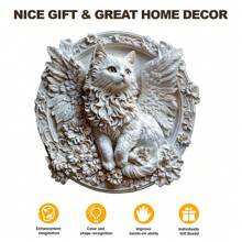 Rompecabezas de madera asimétrico en forma de gato ángel, juguete de rompecabezas único para fiestas, decoración artística, rompecabezas mágico de escritorio, juguete educativo para niños, regalo para el Día de la Madre/Padre, regalo de graduación