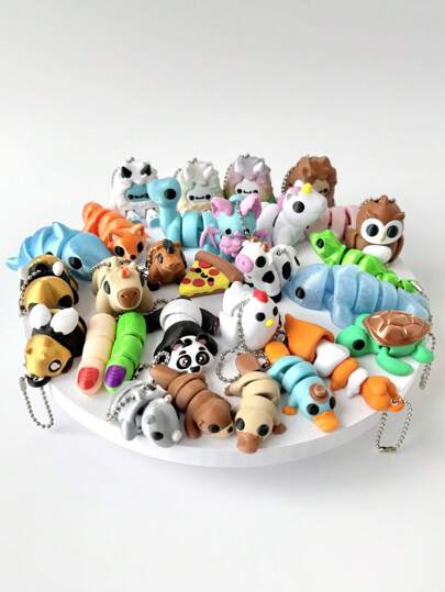 1 قطعة قبعة مفصلية قابلة للحركة مطبوعة ثلاثية الأبعاد، تشمل: البطلينوس والرجل الثلجي والحصان البحري والوحيد القرن والزرافة والدولفين النجمي والقرش وكابيبارا والثعلب والبومة والخفاش والنحلة الذهبية وقلب على شكل قلب عيد الحب وسبينوصورس والأرنب والحصان والبقرة والفراخ والوحيد القرن والسلحفاة والسحلية والباندا والخنزير الصغير والدودة الخضراء والثيرانوصور وقطعة بيتزا، ألعاب نماذج حيوانات