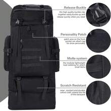 Mochila Táctica Multifuncional Para Exteriores De 100 L - Verde militar - Ver 3