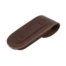 1 件优质真皮折叠刀套，带腰带和腿部携带皮套 - 适用于小折刀的保护袋 - 咖啡棕 - 查看 4
