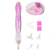 1Set Replacement Nibs For New Design Curve Pens Suitable For 5D Diamond Painting - DIY Art Paint Brush Kit With 6 Replaceable Plastic Heads And Glue, Perfectly Suited Resin Pen Tips Ideal For Dotting Drillers, Great For DIY Arts Projects & Nail Art Accessories