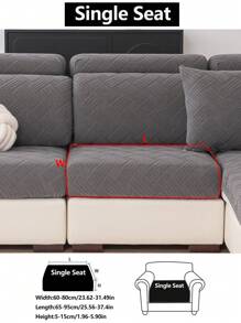 1 pieza Funda elástica para sofá, funda de asiento completa antideslizante para sofá, aplicable para sofá de 1/2/3/4 plazas, sofá en forma de L, funda ajustable, lavable a máquina, apta para mascotas, decoración para dormitorio, oficina, sala de estar - Gris claro