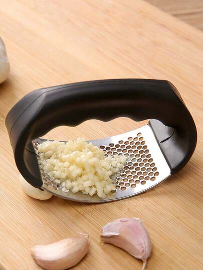 1 件装压蒜器摇杆，不锈钢蒜泥器，蒜泥机，姜压器，厨房小工具，手动食物切碎器，切碎工具，带人体工程学手柄，易于清洁，防锈，万圣节、感恩节、圣诞节烹饪厨房必备品，家庭厨师和成人的礼物