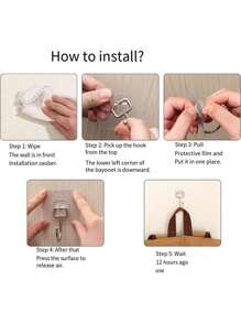 10/5/1pc, Multipurpose Large Adhesive Hook, Heavy Duty Hook, Max 16.78KG, Waterproof Large Wall Hook For Bathroom Kitchen ﻿