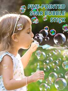Varita de burbujas con estrella de cinco puntas de colores, juguete portátil soplador de burbujas para niños para usar al aire libre (color/diseño aleatorio)