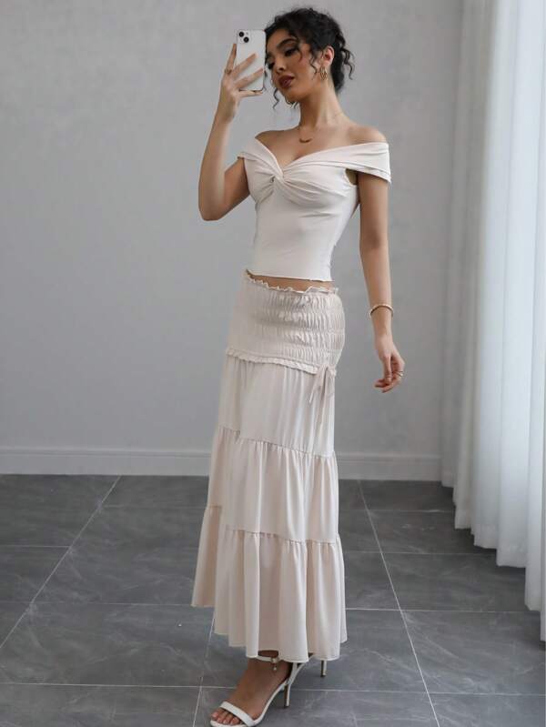 Women's 2 Pieces Set Summer New Arrival: Cropped Sleeveless Top & Pleated Mini Skirt, Elegant French Style
