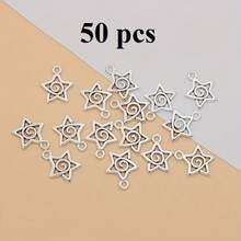 15/30/50 件锌合金螺旋星形吊坠，DIY 手链、耳环、项链工艺品 - 彩色 - 查看 25
