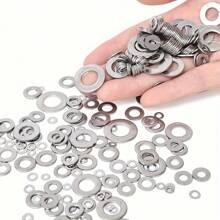 180pcs Stainless Steel Washer Ring Set, Polished Finish, M2-M10 Size, Easy Installation, Durable Material, Suitable For DIY Projects/Machinery/Electronics, Ideal Choice For Professionals And Enthusiasts