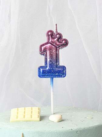 0-9 Gradient Gold Dot Crown Numeric Candles, Embossed Numeral Shaped Birthday Wish Candles