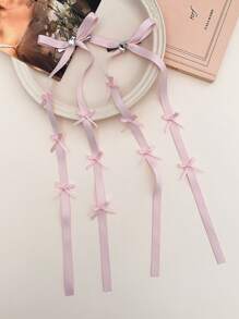 2pcs Elegant Bow Ribbon Hair Clips, Y2K Ballet Ribbon Hairpins, Sophisticated Lady Accessories Suitable For Any Occasion