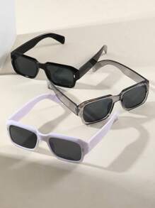 3pcs Vintage Square Small Frame Fashion Fashion Glasses