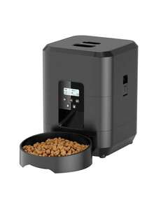 Automatic Cat Feeder, Timed Cat FoodDispenser With 1-4 Meals Per Day For Cats AndSmall Dogs, 2L Auto Pet Feeder For Dry FoodWith Programmable Portion Control,Dual PowerSupply, Easy To Clean, Black