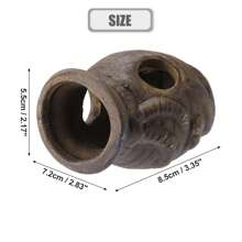 Aquarium Decorations Ceramic Cave, Hiding Cave For Small Fish, Brown, 2.83"X2.17"X3.35"