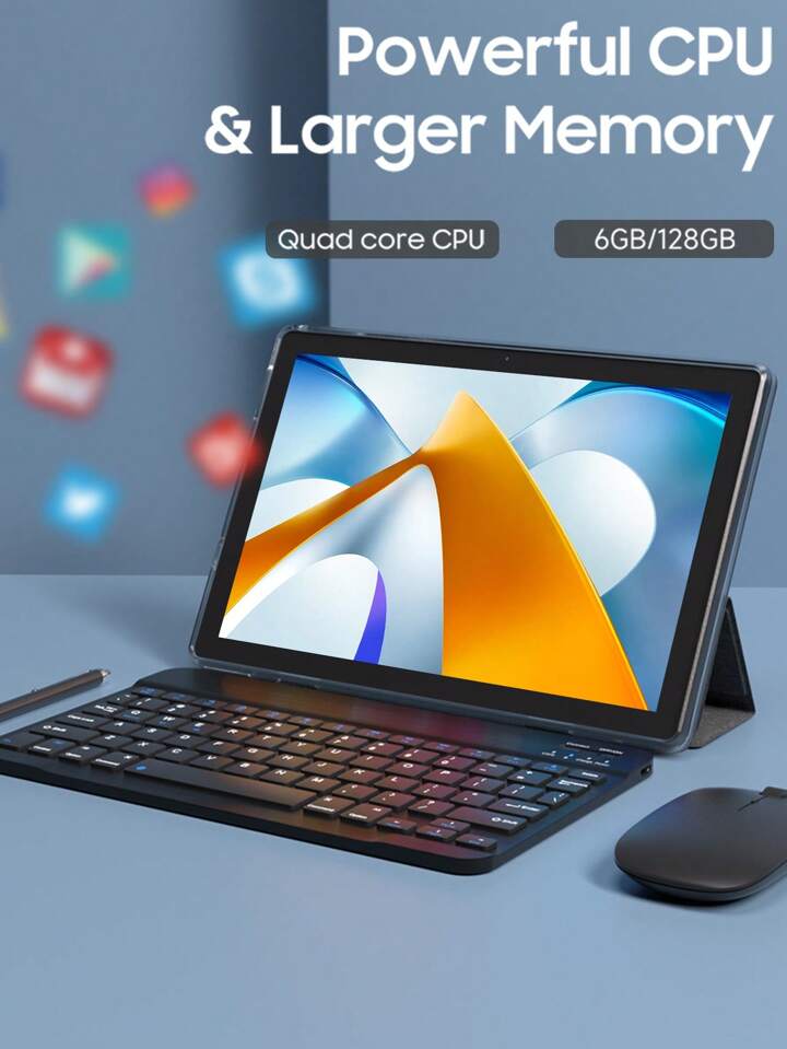 YQ10S Max 2 in 1 タブレット、10インチ Android 15 タブレット