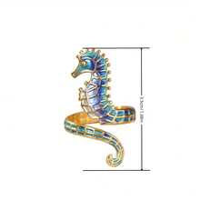 1PC Ocean Style Seahorse Women's Open End Ring In Stainless Steel - Versatile Jewelry For Casual Attire And Parties - 藍色 - 查看 5