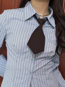 1 szt. damski krawat bez wiązania w jednolitym kolorze, muszka w stylu Y2K, szalik cosplay JK, odpowiedni do noszenia na co dzień, na uczelnię i na imprezę biznesową, jako element dekoracji świątecznej - A - Zobacz 11