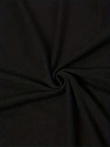 1pc camiseta para mujeres y hombres, conjunto de pareja, tela transpirable, unisex, cuello redondo, manga corta, longitud regular - Negro - Ver 6