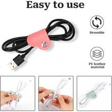 Organizer per cavi in pelle a forma di cuore, disponibile in più colori, con design portatile e antismarrimento, perfettamente compatibile con cavi dati per cellulari e cavi per auricolari