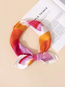 1 chiếc băng đô/khăn bandana/khăn quàng cổ in lụa giả, phụ kiện thời trang đa năng, thích hợp sử dụng hàng ngày cho trang phục - Xem 3