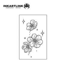 INKARTLINK 3 件星空花卉临时纹身 | 3 朵花簇 + 流星雨元素 | 医用级防水 | 适用于手腕/脚踝 - 黑色 - 查看 4