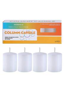4pcs/Box Candle Pillars, Smokeless Odorless Residue-Free Pillar Candles, 4 Colors, Atmosphere Candles, Blessing Candles, Wish Candles, Lucky Candles, Candle Holder Candles, Wedding Candles, Party Candles, Dining Table Candles