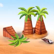 10 cutii de ambalare 3D cu palmieri, cutii pentru bomboane, cutii mici pliabile cu palmieri pentru bomboane, 10 buc/pachet