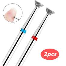 GGJOYO 2 件装精细钻石美甲钻头火焰形俄罗斯磨头角质层清洁毛刺电动美甲钻头指甲配件 - 彩色 - 查看 2