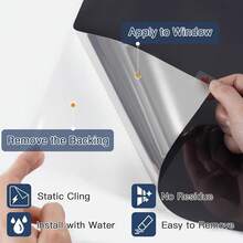 Fensterfolie für mehr Privatsphäre, Einseitiger Fensterfilm, UV-blockierend, reflektierend, wärmekontrollierend, statische Haftung, sieht von außen hinein nicht von innen nach außen, Glasabdeckung für Türen