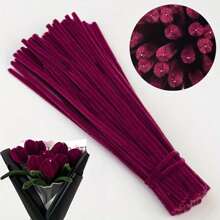 Paquete de valor de 100 piezas de limpiapipas de tela flexible de colores surtidos para suministros de manualidades y decoraciones caseras, juego de torsión con dos opciones de color, kits de flores de limpiapipas