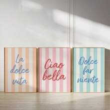 Tres carteles con letras simples, arte de pared moderno y de moda, decoración de habitación para niñas, arte de pared lindo, adecuado para dormitorios, salas de estar, regalos para amigos, pinturas con marco interior