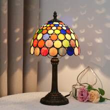 8-Inch Stained Glass Table Lamp, Retro Style Design, Suitable For Bedroom, Dormitory, Office, Study And Other Home Decoration Art (Excluding Led Bulbs)